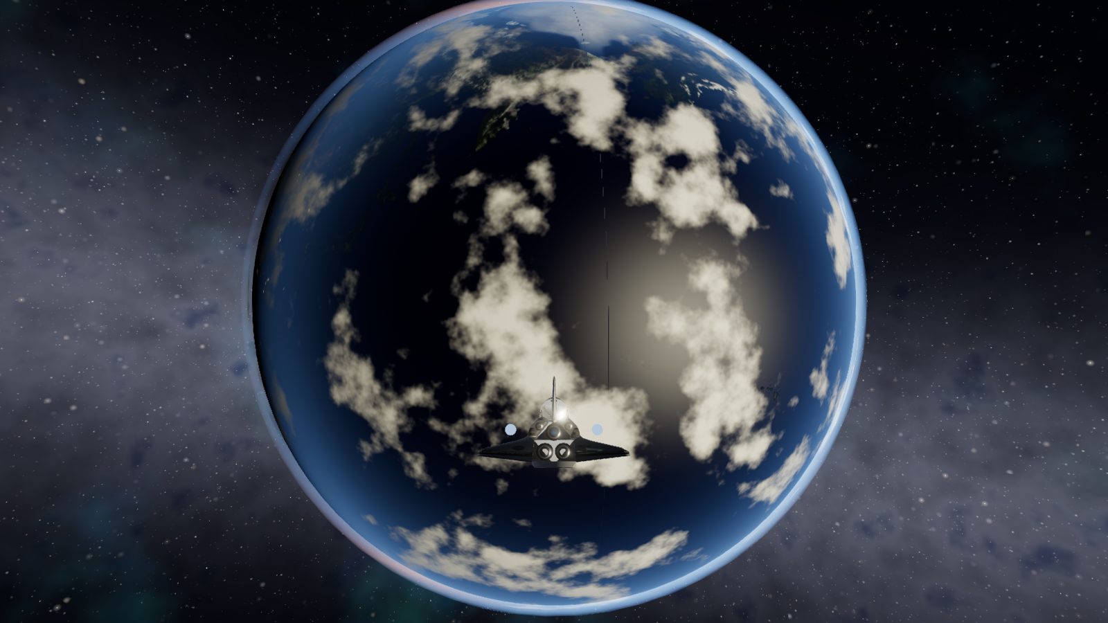 Ônibus espacial sobre a Terra